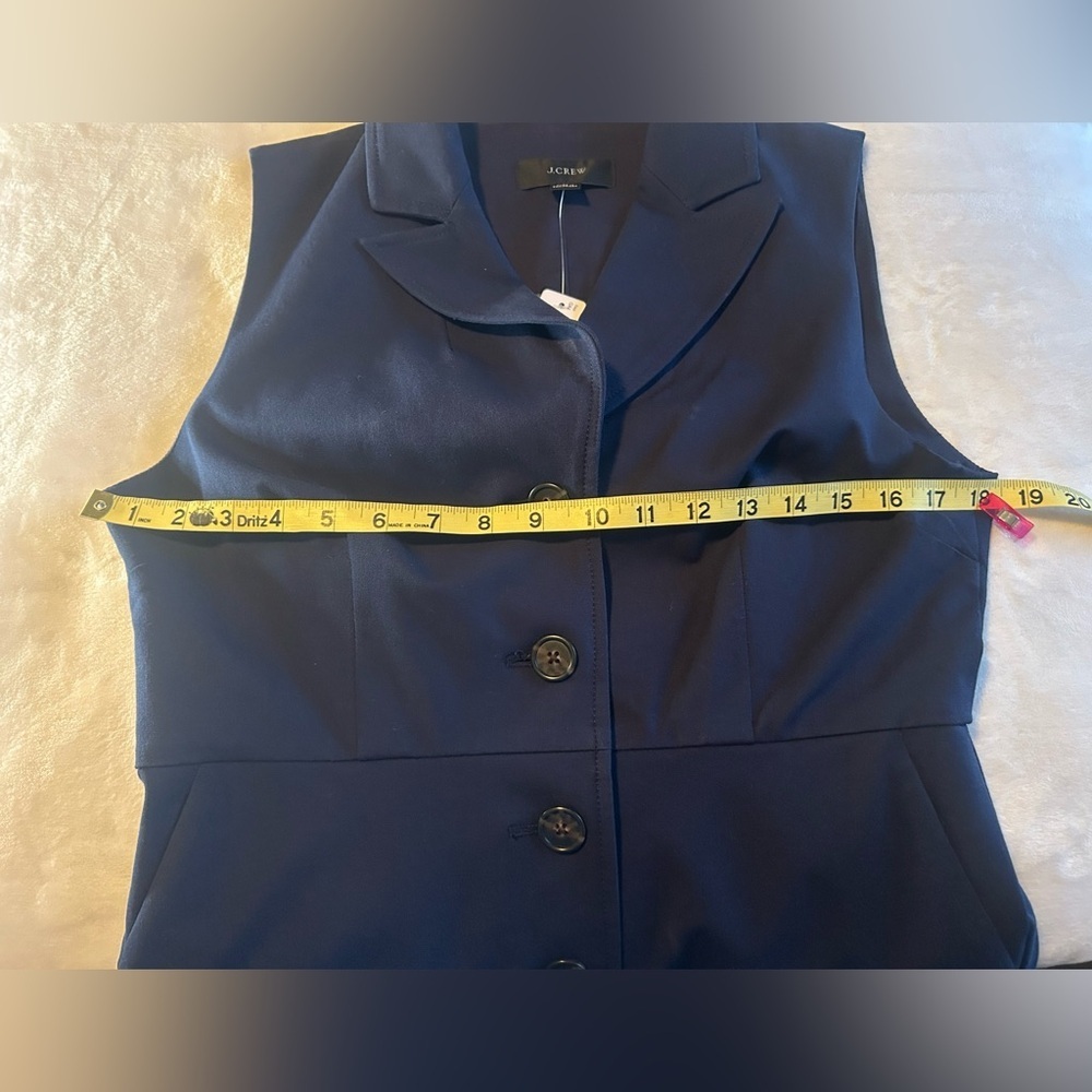 J. Crew NWT Navy Button-Front Blazer Dress Sz 10P - Picture 4 of 8